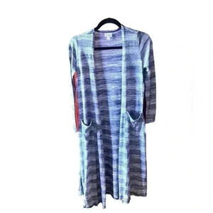 Lularoe XS blue striped sweater. Soft polyester & rayon blend NWT .‎
